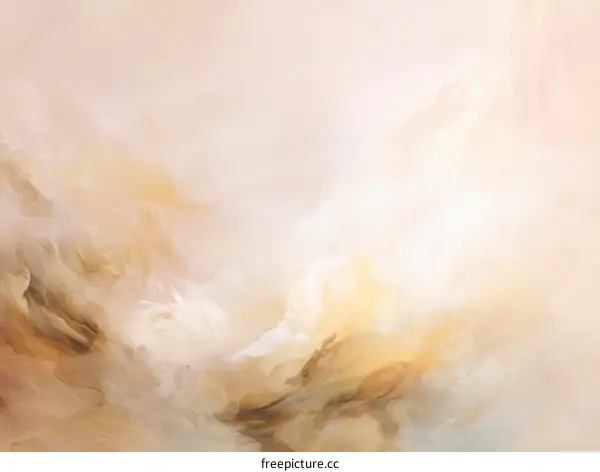 Abstract Artistic Beige and Cream Cloud Landscape Painting