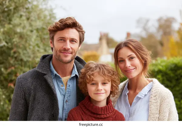 Happy Family Portrait Outdoors