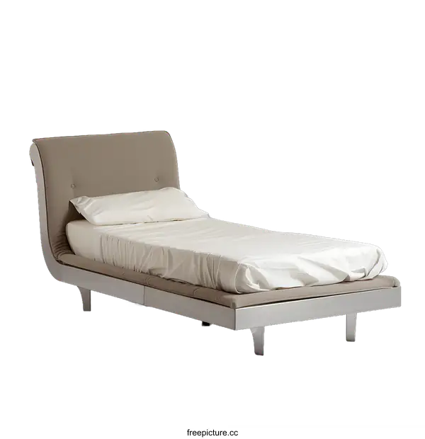 [Transparent Background PNG]Modern Design Single Bed with Metal Frame