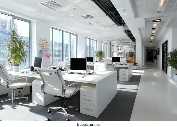 Modern White Office Interior Design