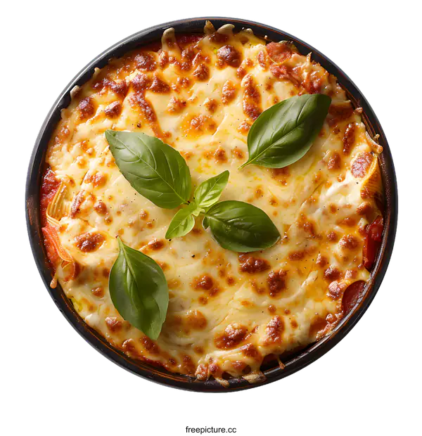 [Transparent Background PNG]pasta bake with basil