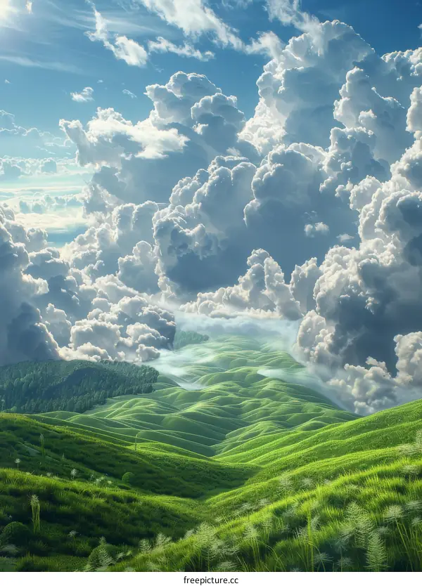 Tranquil Expanse of Hills and Sky