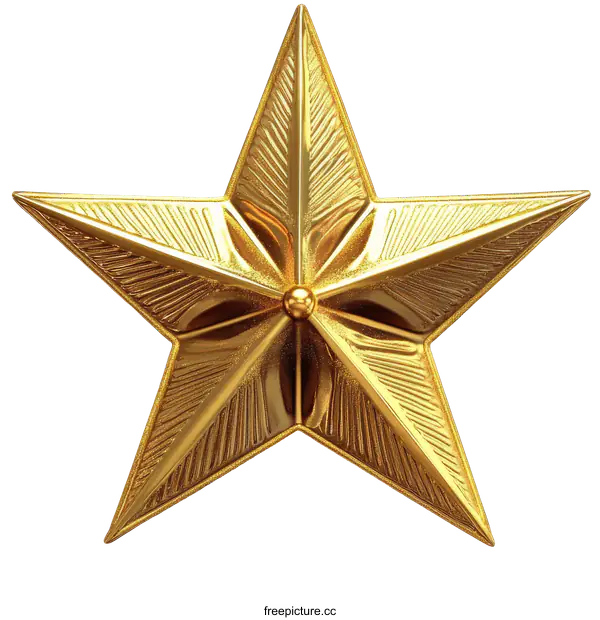 [Transparent Background PNG]Golden Star Ornament Illustration