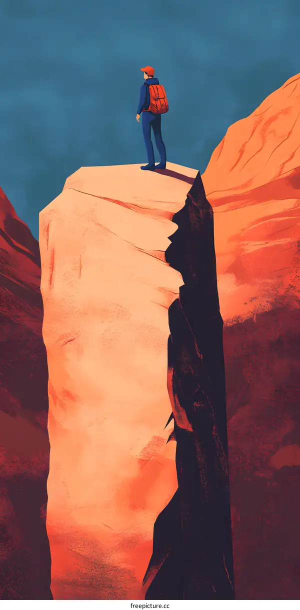 A Man Standing on the Edge of a Cliff