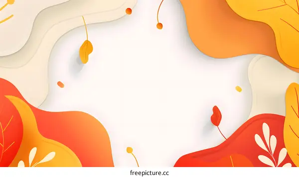 Abstract Autumn Background with Orange and Yellow Leaves