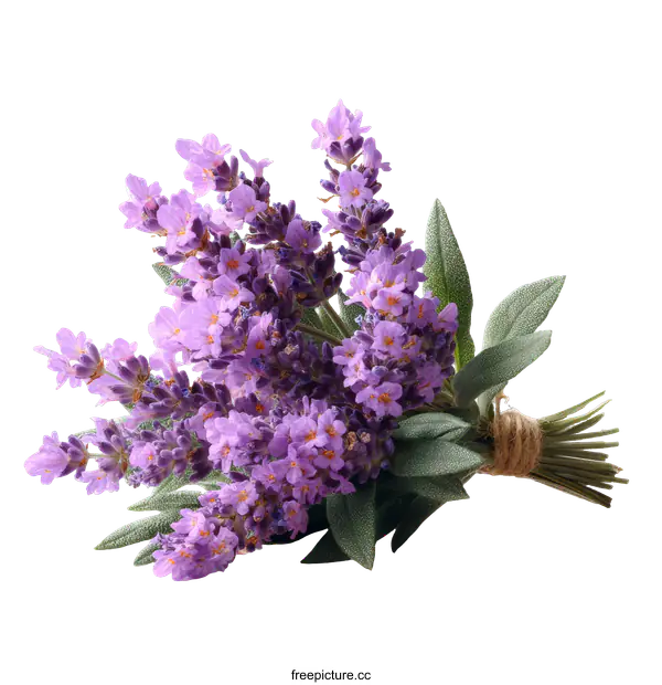 [Transparent Background PNG]Beautiful Lavender Bouquet on White Background