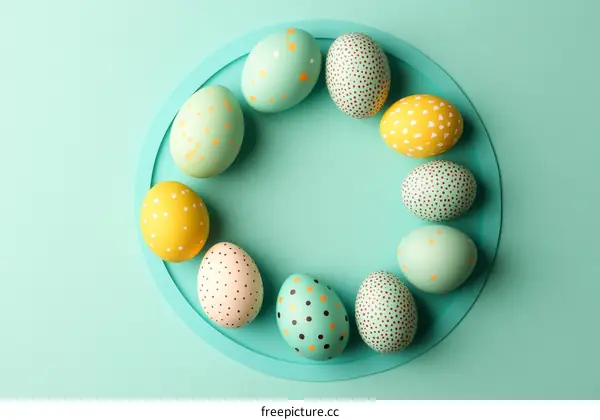 Colorful Easter Eggs in a Circular Arrangement