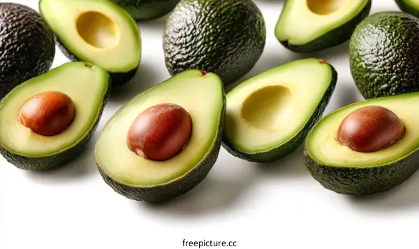 Freshly Cut Avocados Close-Up