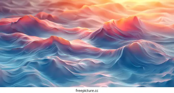 Abstract Colorful 3D Mountainous Terrain