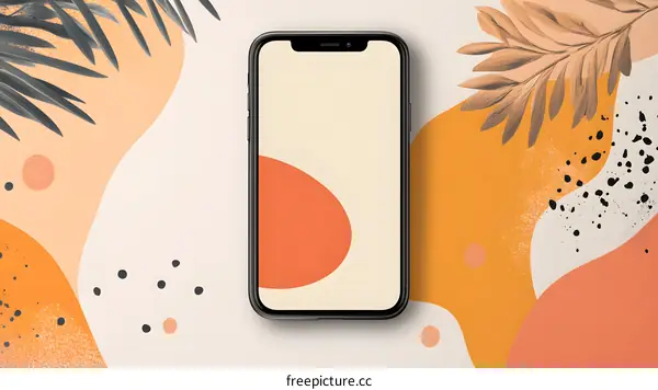 Abstract Mobile Phone Background with Orange and Yellow Colors
