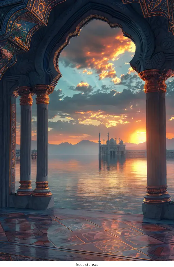 Fantasy Sunset over a Mosque