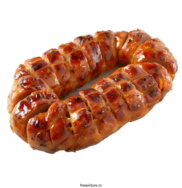 [Transparent Background PNG]Grilled Sausage Roll on White Background
