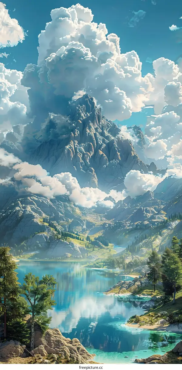 Majestic Mountain Lake Landscape