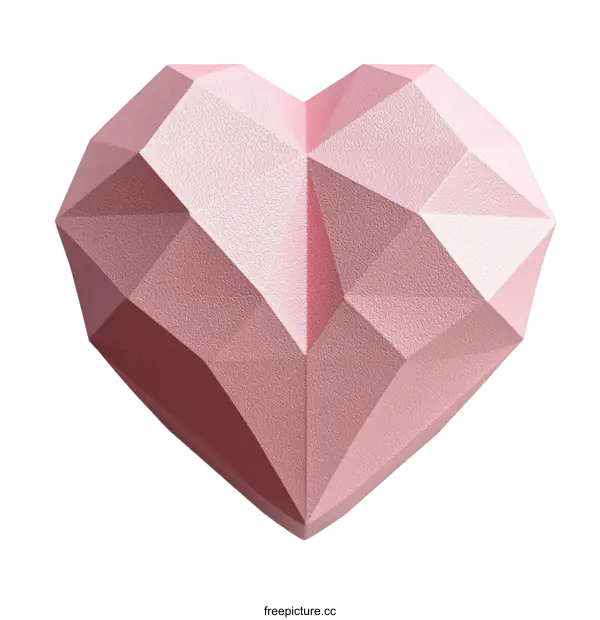 [Transparent Background PNG]Geometric Pink Heart Illustration