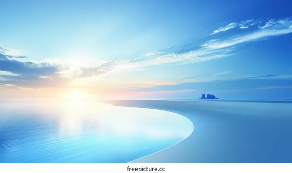Serene Sunrise over Calm Ocean