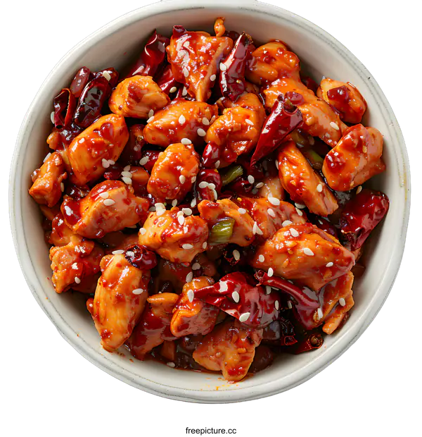 [Transparent Background PNG]Spicy Kung Pao Chicken Dish
