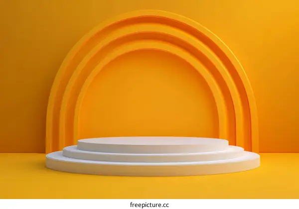 Modern Yellow and White Product Display Podium