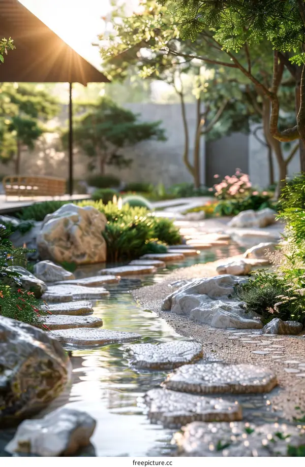 Japanese Garden Stepping Stones Pathway