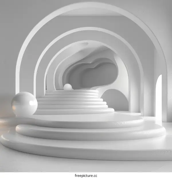 Abstract White Architectural Interior Design