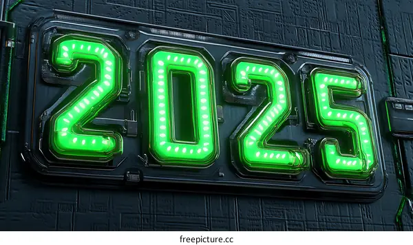 Futuristic 2025 Year Display
