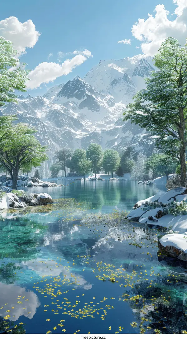 Winter Wonderland: Mountain Lake Reflections