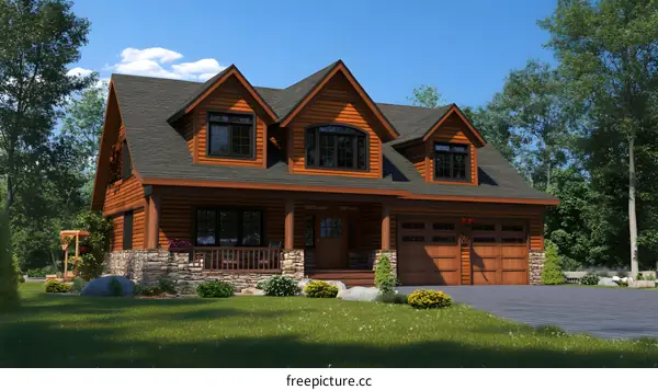 Modern Log Cabin Home Exterior Design