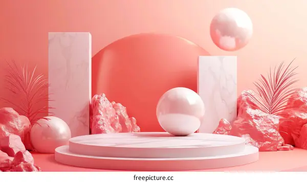 Modern Pink Geometric Display Stage