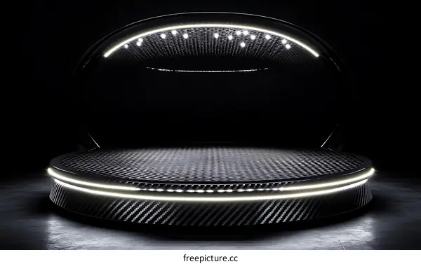 Modern Futuristic Black Stage Platform with Lighting