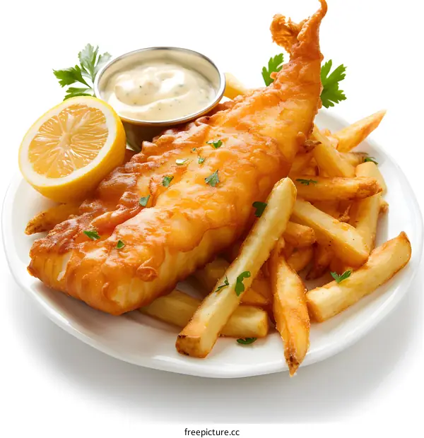 Fish and Chips with Tartar Sauce