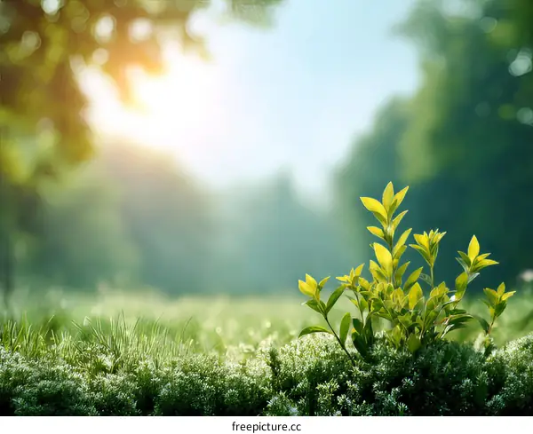 Nature Scenery Fresh Green Meadow Sunlight
