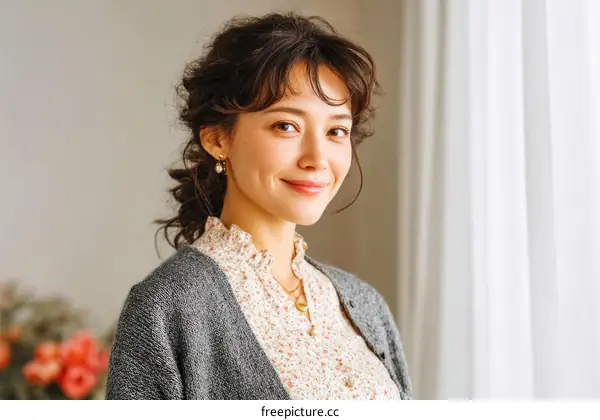 Charming Asian Woman Portrait in Casual Style