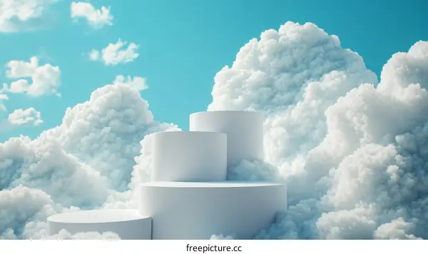 White Cloud Product Display Podium