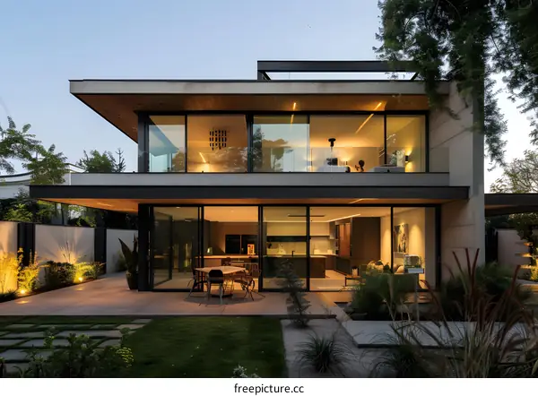 Modern Minimalist Home With Open Concept Living Space and Outdoor Patio