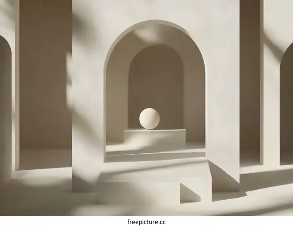 Minimalist Abstract Archway Design With White Ball