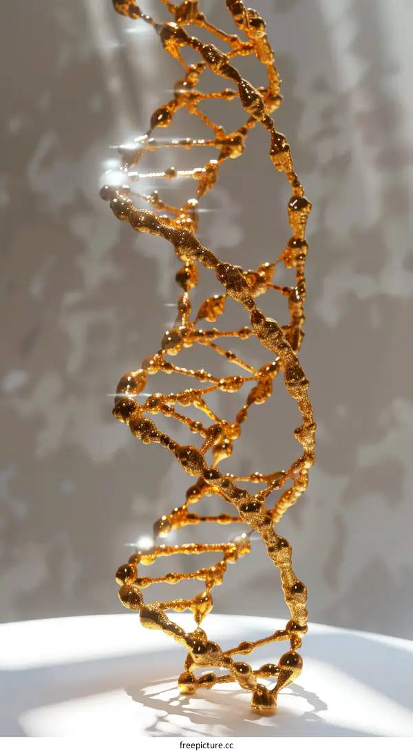3D DNA structure with golden helix