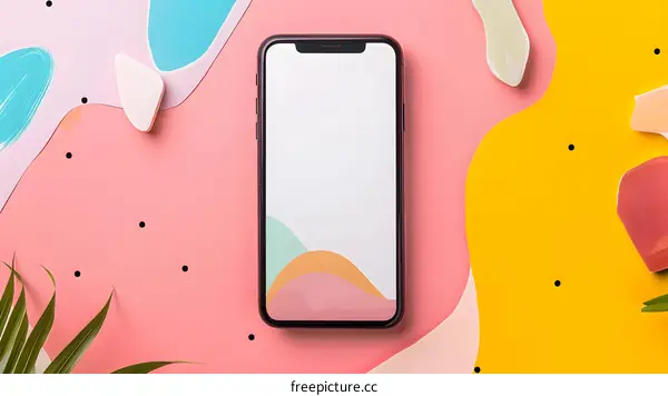 Modern Smartphone Mockup on Colorful Background