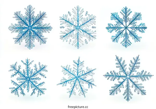 Beautiful Snowflake Patterns Illustrations