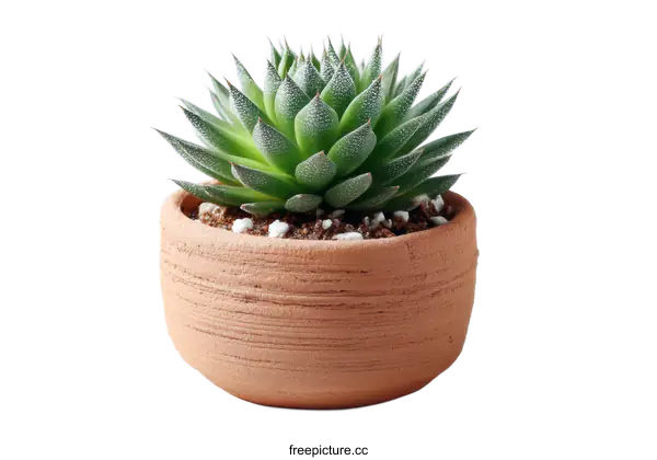 [Transparent Background PNG]Terracotta Pot with Succulent Plant