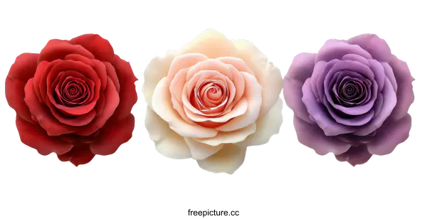 [Transparent Background PNG]Three Vibrant Artificial Roses