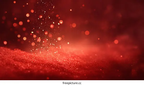 Red Glitter Background with Sparkling Lights
