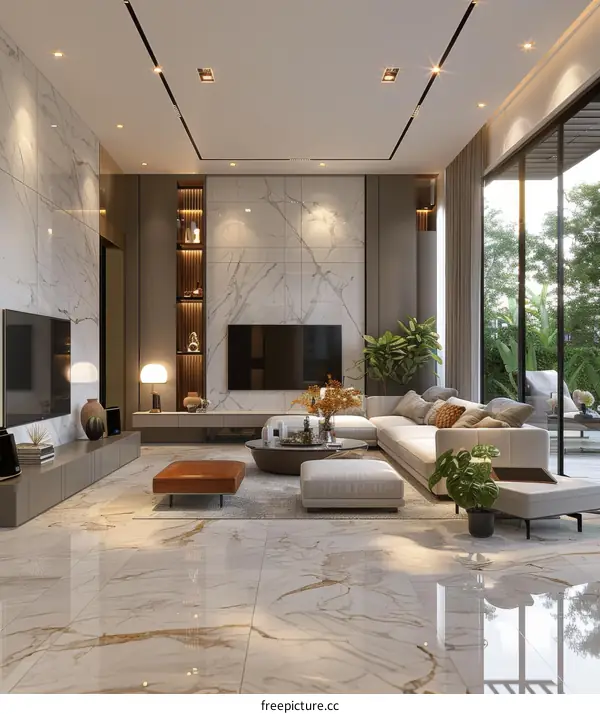 Modern Living Room with Natural Elements