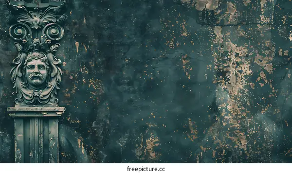 Vintage Wall with Ornate Carving