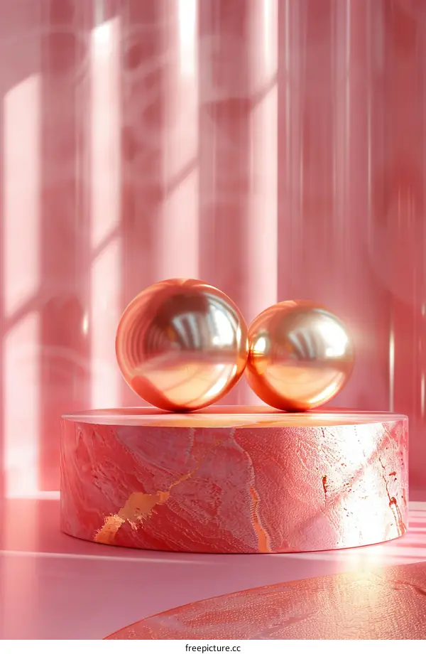Pink Geometric Sphere Display Design