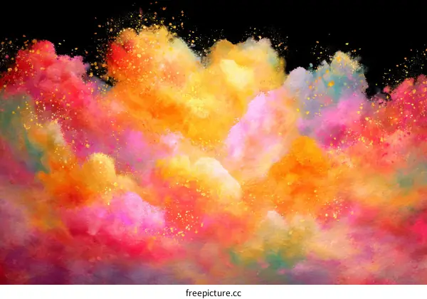 Colorful Powder Explosion Abstract Art