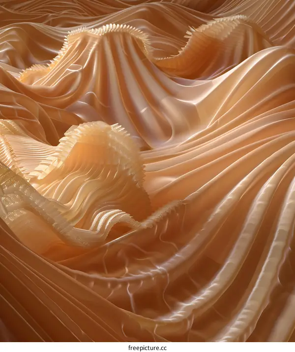 Abstract Background with Smooth and Shiny Fabric Drapes