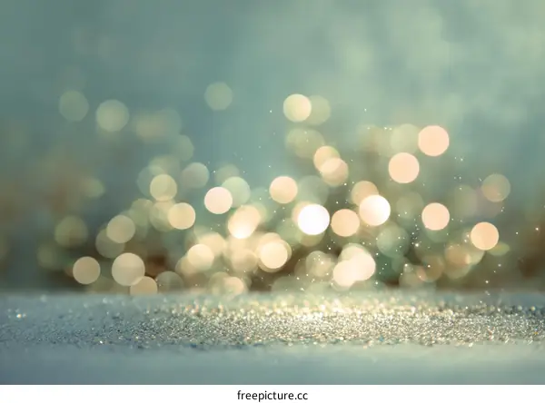 Golden Lights and Teal Background Bokeh