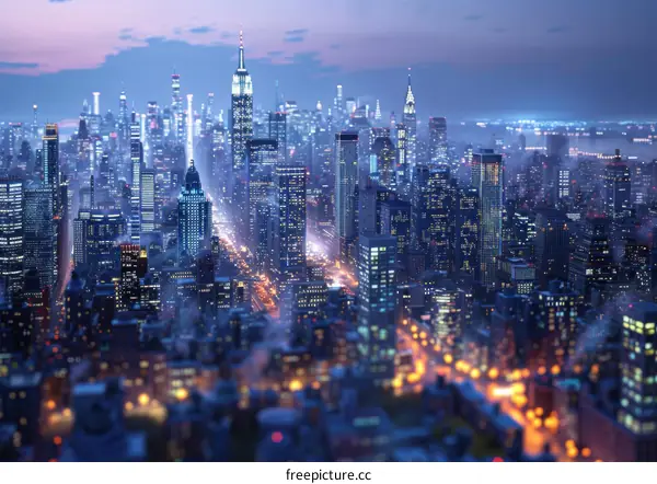 Night City Skyline Architectural View