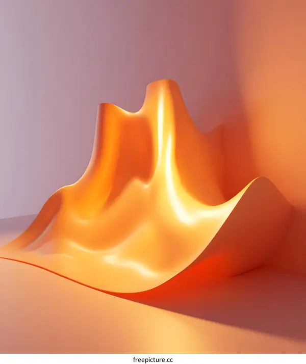 Abstract Orange 3D Shape Background