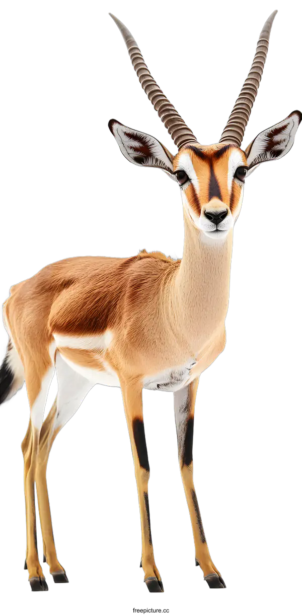 [Transparent Background PNG]Close Up Portrait of a Thomson Gazelle with Long Twisted Horns