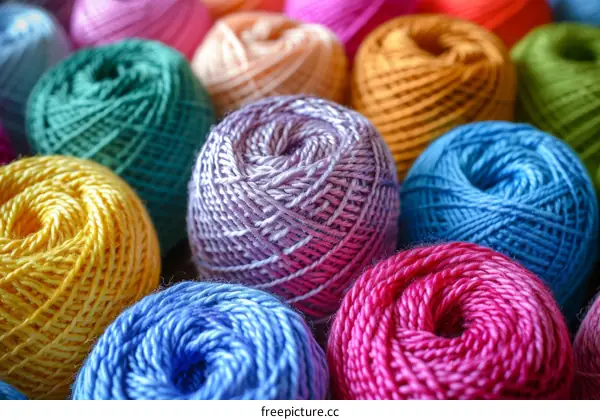 Colorful Yarn Balls for Knitting and Crochet Projects